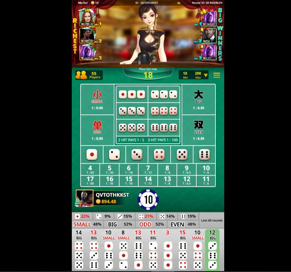 77BET เกมพนันไพ่ต่างๆ - Sic Bo